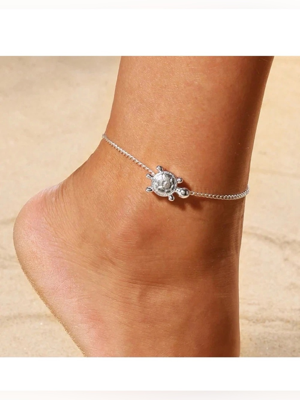 Tortoise-Turtle Boho Silver Tone Charm Anklet Bracelet ~New~ in package